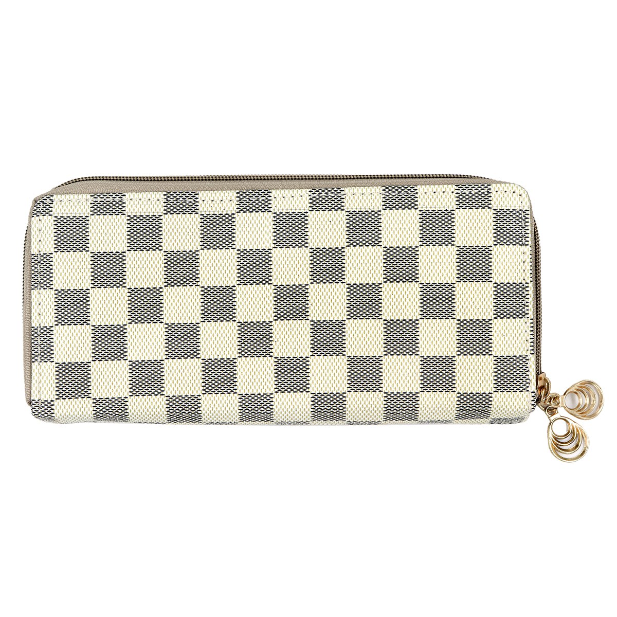 Stylish Clutch Check Premium Vintage collection PU-LEATHER with 2 Main Zipper Pockets