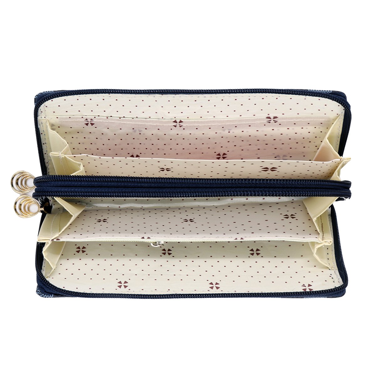 Stylish Clutch Check Premium Vintage collection PU-LEATHER with 2 Main Zipper Pockets