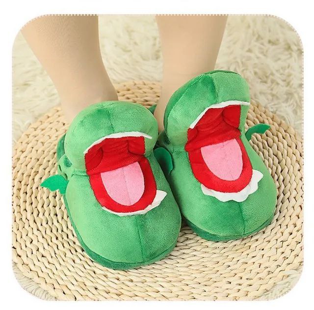 Crocodile Plush Green Slippers